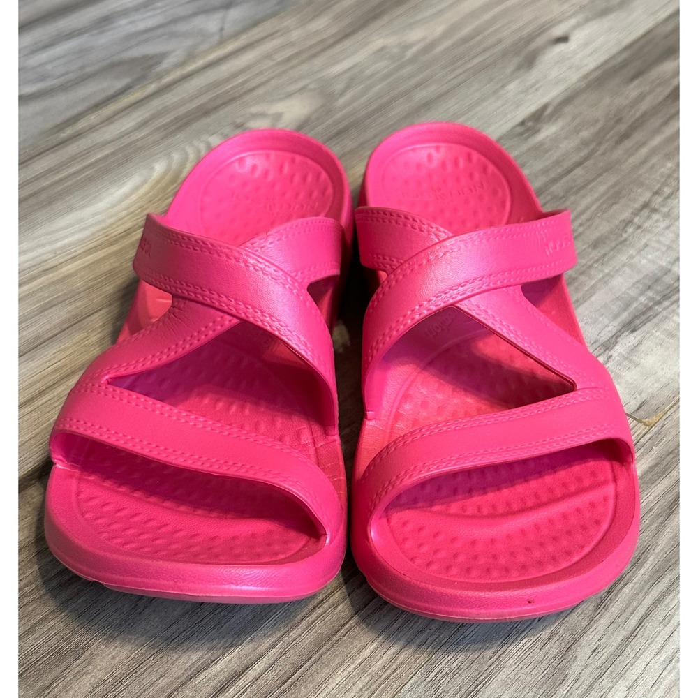 Nuusol Hailey Slide Sandals Women Hot Pink Cross Strap Arch Support Size 8